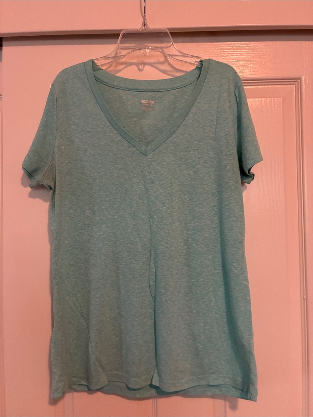 Mossimo Supply Co. Heathered Aqua V-Neck Tee